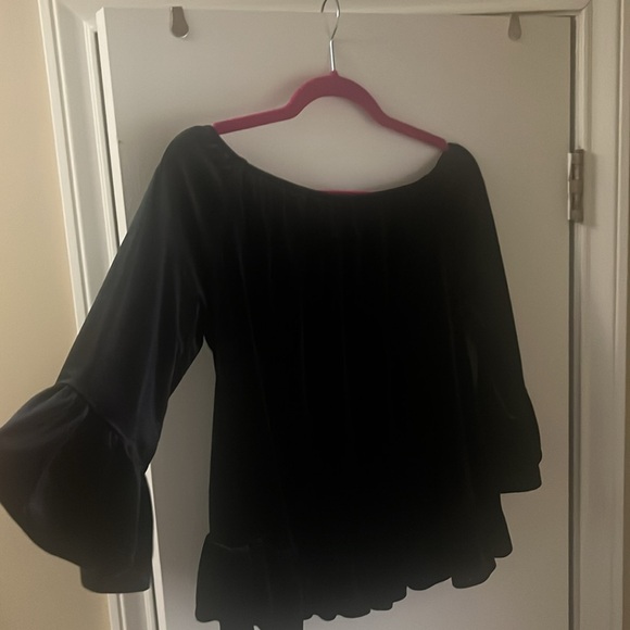 EUC🔥Off-Shoulder RICH VELVET BOHO TOP - Small - Picture 8 of 8